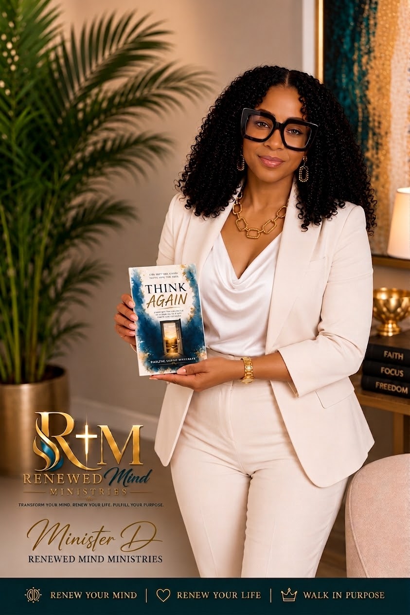 Minister Darlene Mingo-Musgrave holding her book Think Again